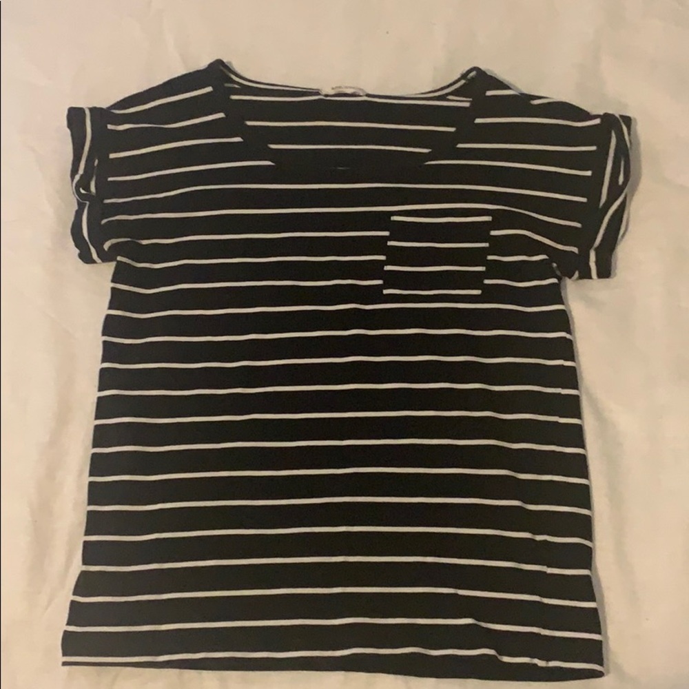 Black with white stripes shirt